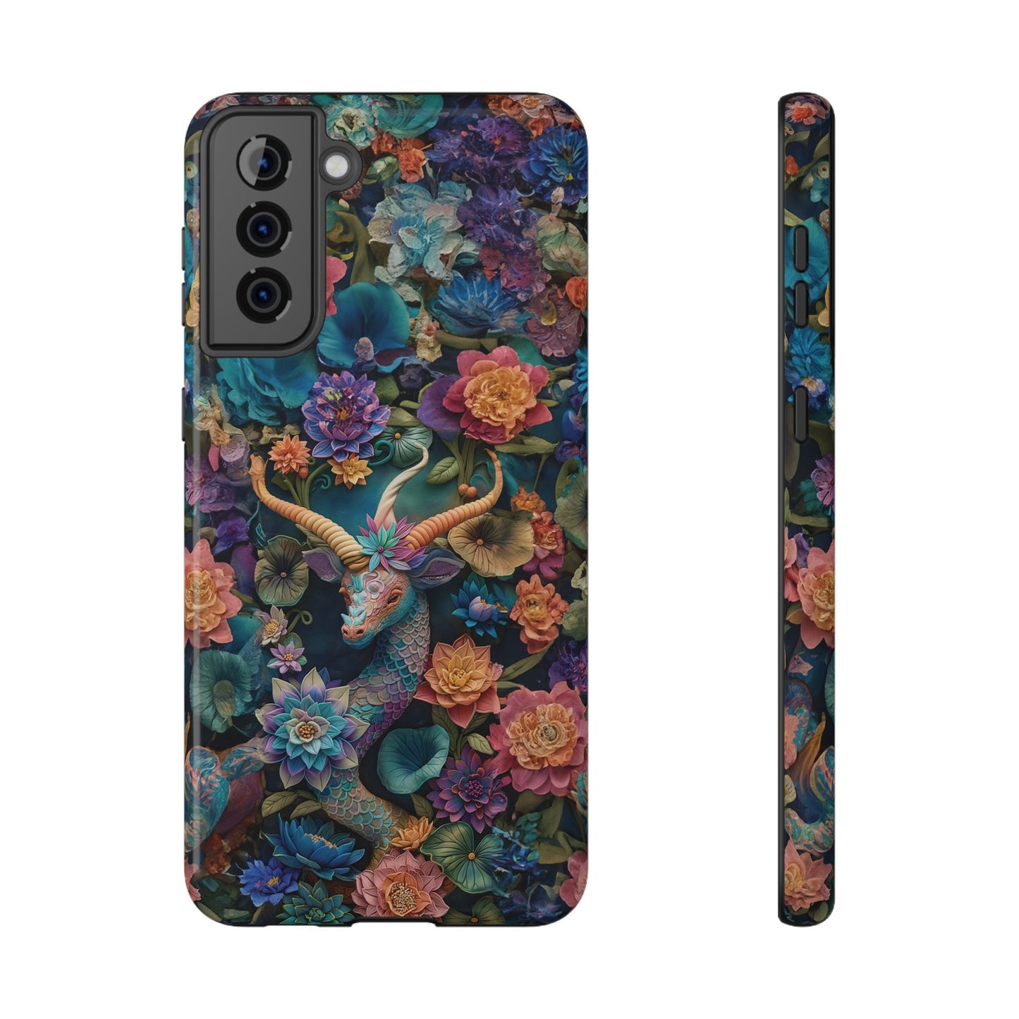 Colorful Rainbow Dragon | 3D Embroidery Look | Impact-Resistant Phone Case