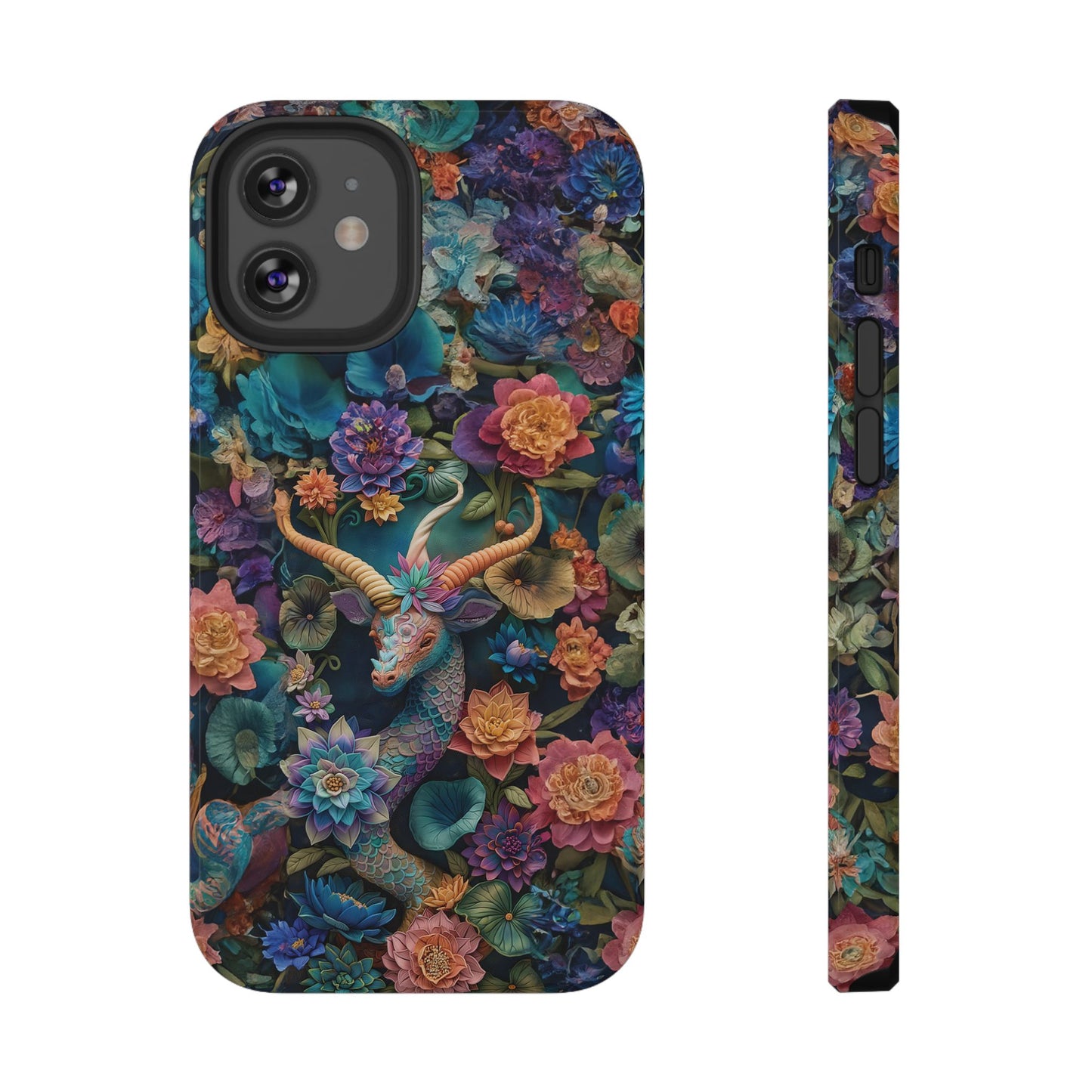 Colorful Rainbow Dragon | 3D Embroidery Look | Impact-Resistant Phone Case