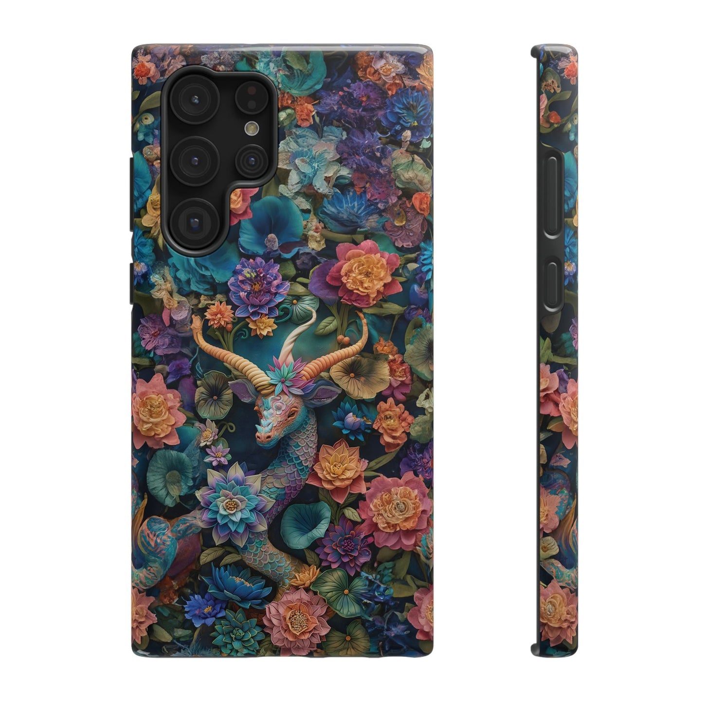 Colorful Rainbow Dragon | 3D Embroidery Look | Impact-Resistant Phone Case