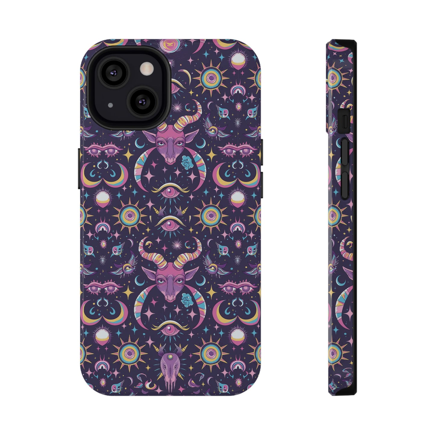 Y2K Vintage Witch Pattern Phone Case | Cute and Durable | Impact-Resistant Cover