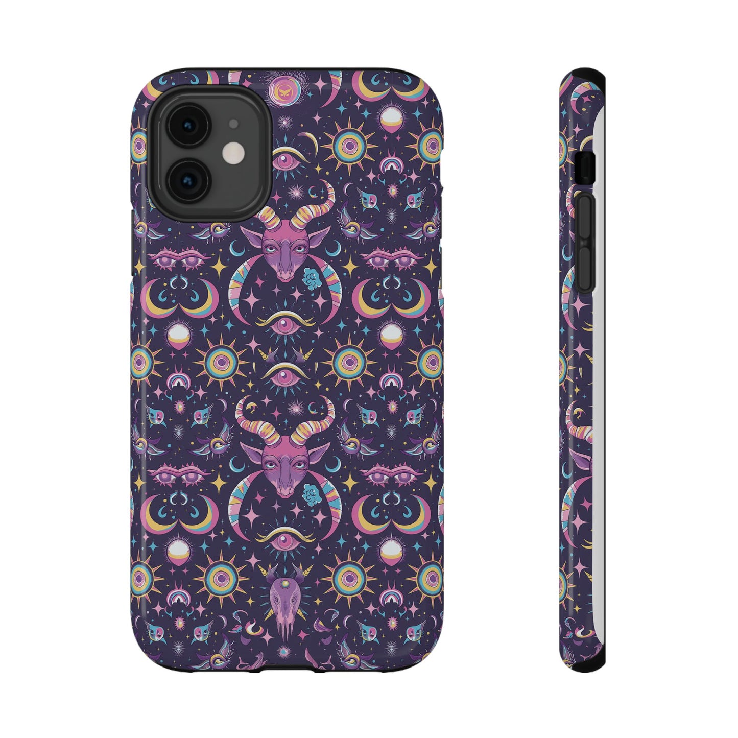 Y2K Vintage Witch Pattern Phone Case | Cute and Durable | Impact-Resistant Cover