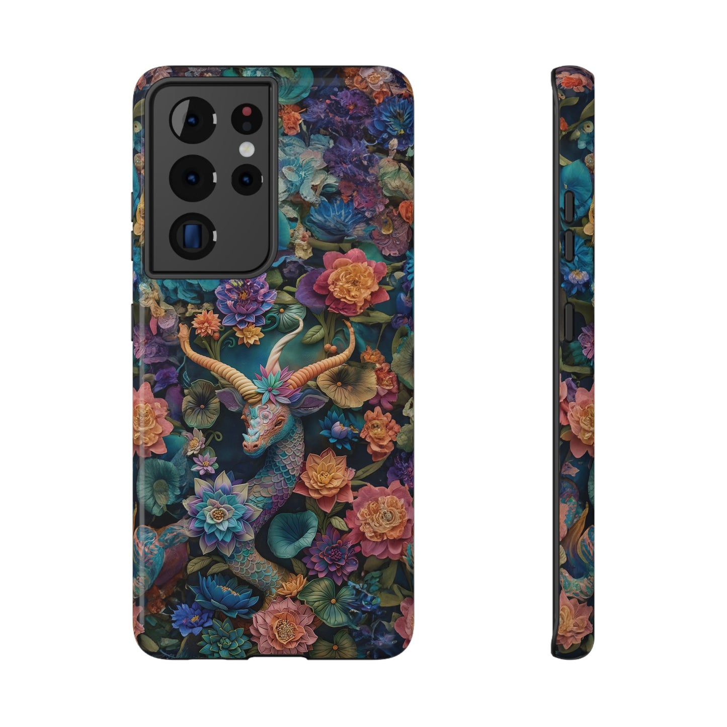 Colorful Rainbow Dragon | 3D Embroidery Look | Impact-Resistant Phone Case