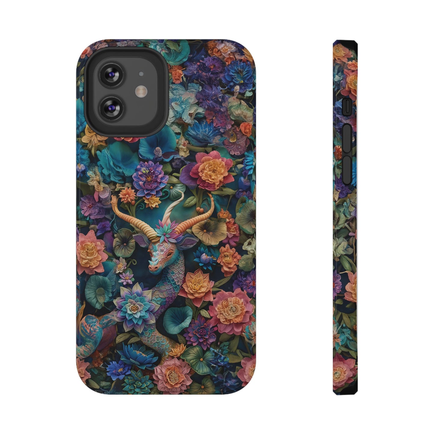 Colorful Rainbow Dragon | 3D Embroidery Look | Impact-Resistant Phone Case