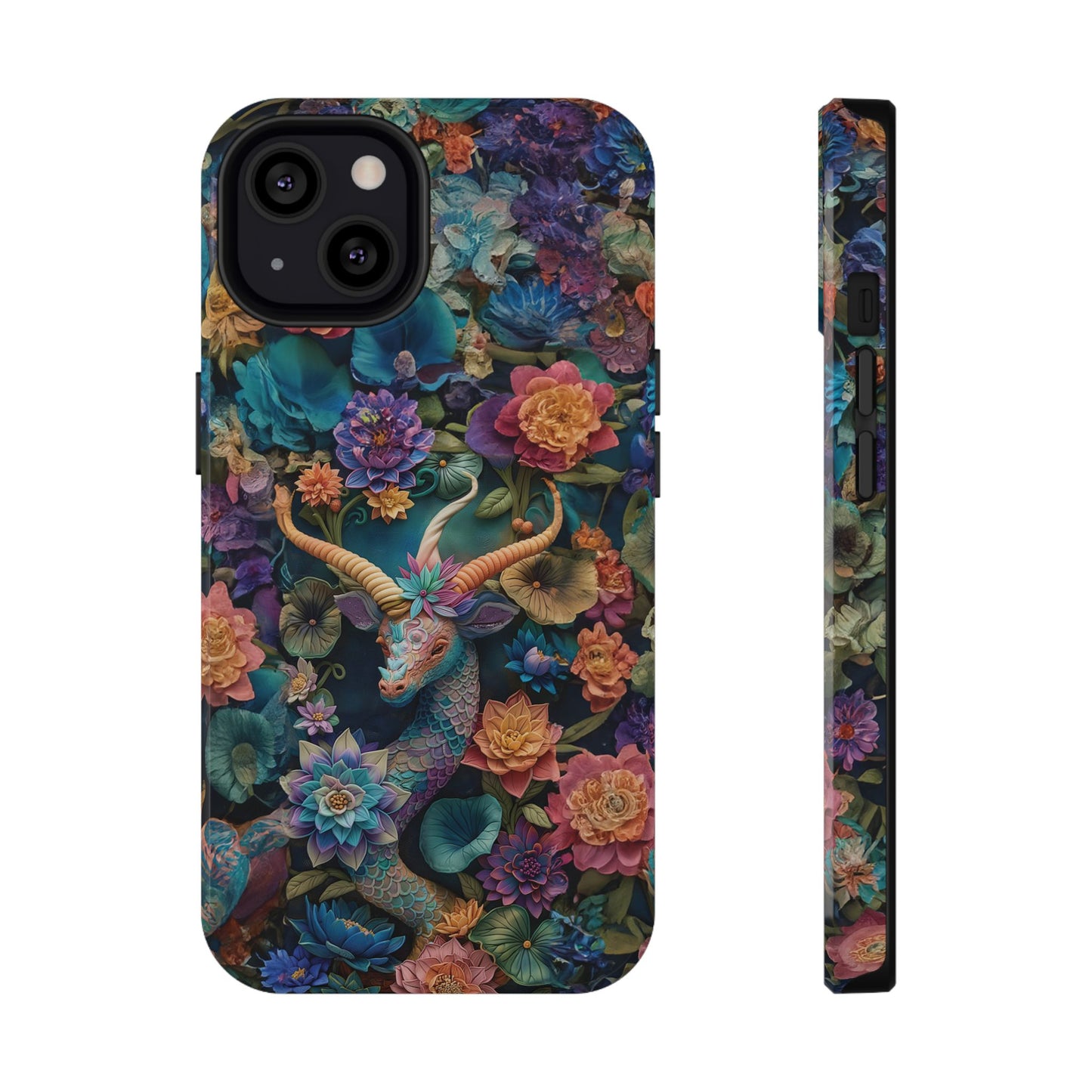 Colorful Rainbow Dragon | 3D Embroidery Look | Impact-Resistant Phone Case