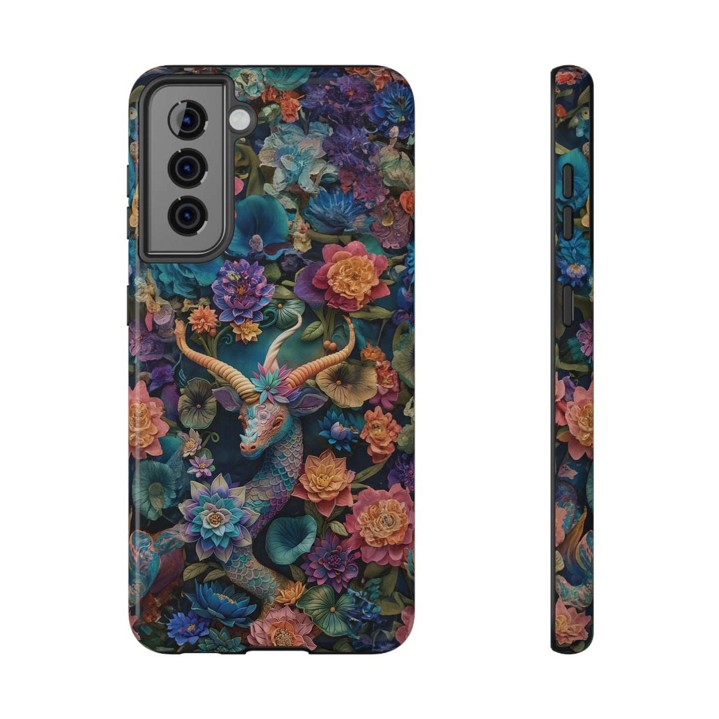 Colorful Rainbow Dragon | 3D Embroidery Look | Impact-Resistant Phone Case