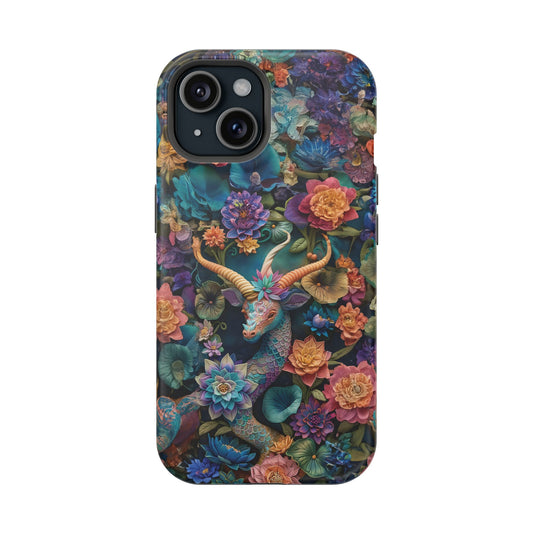 Colorful Rainbow Dragon | 3D Embroidery Look | Impact-Resistant Phone Case