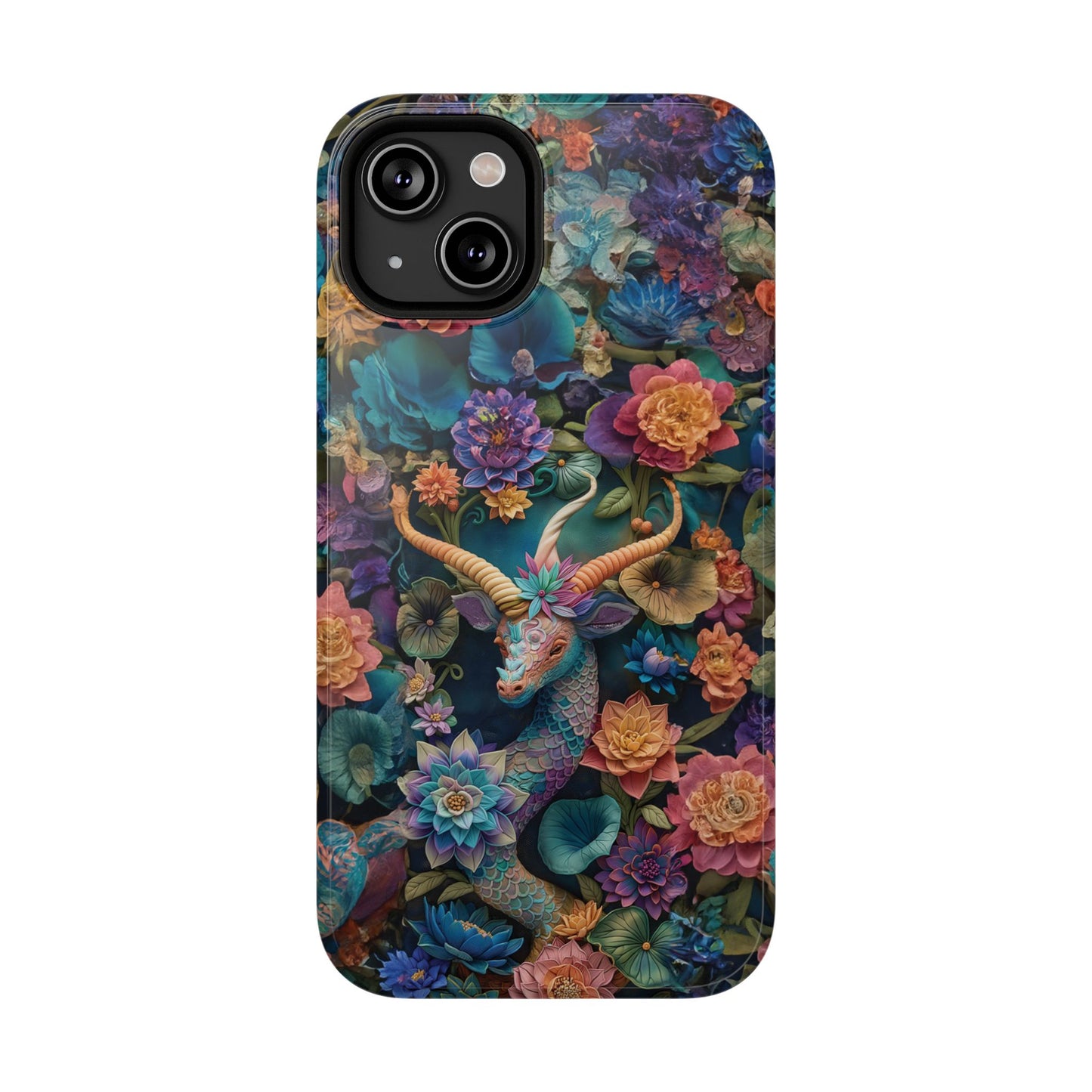 Colorful Rainbow Dragon | 3D Embroidery Look | Impact-Resistant Phone Case