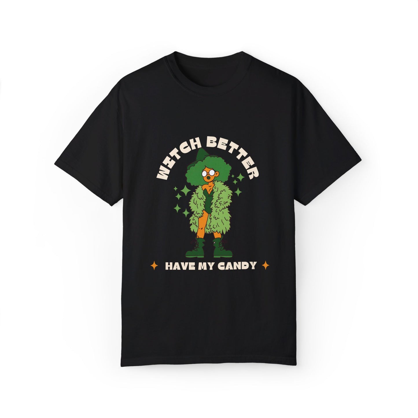 Vintage Halloween T-Shirt, Unisex Garment-Dyed Tee with Rhianna's Bitch Better Have My Money Design