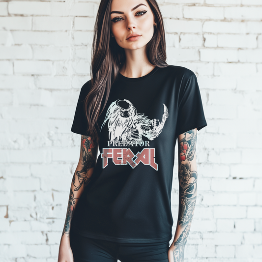 Feral Predator Vintage Horror Movie Y2k Clothing Cute Oversized Tshirt or Future Crop Top