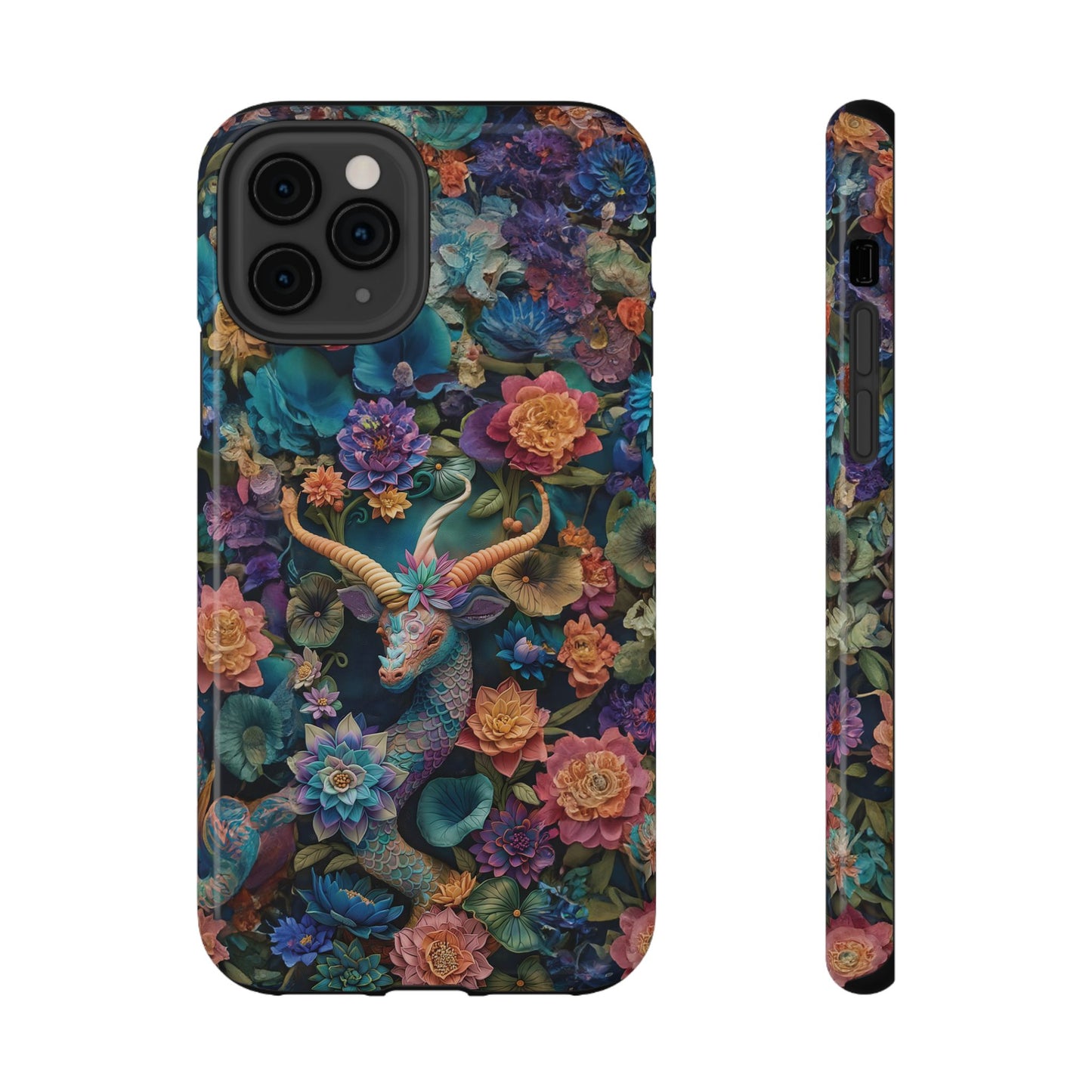 Colorful Rainbow Dragon | 3D Embroidery Look | Impact-Resistant Phone Case