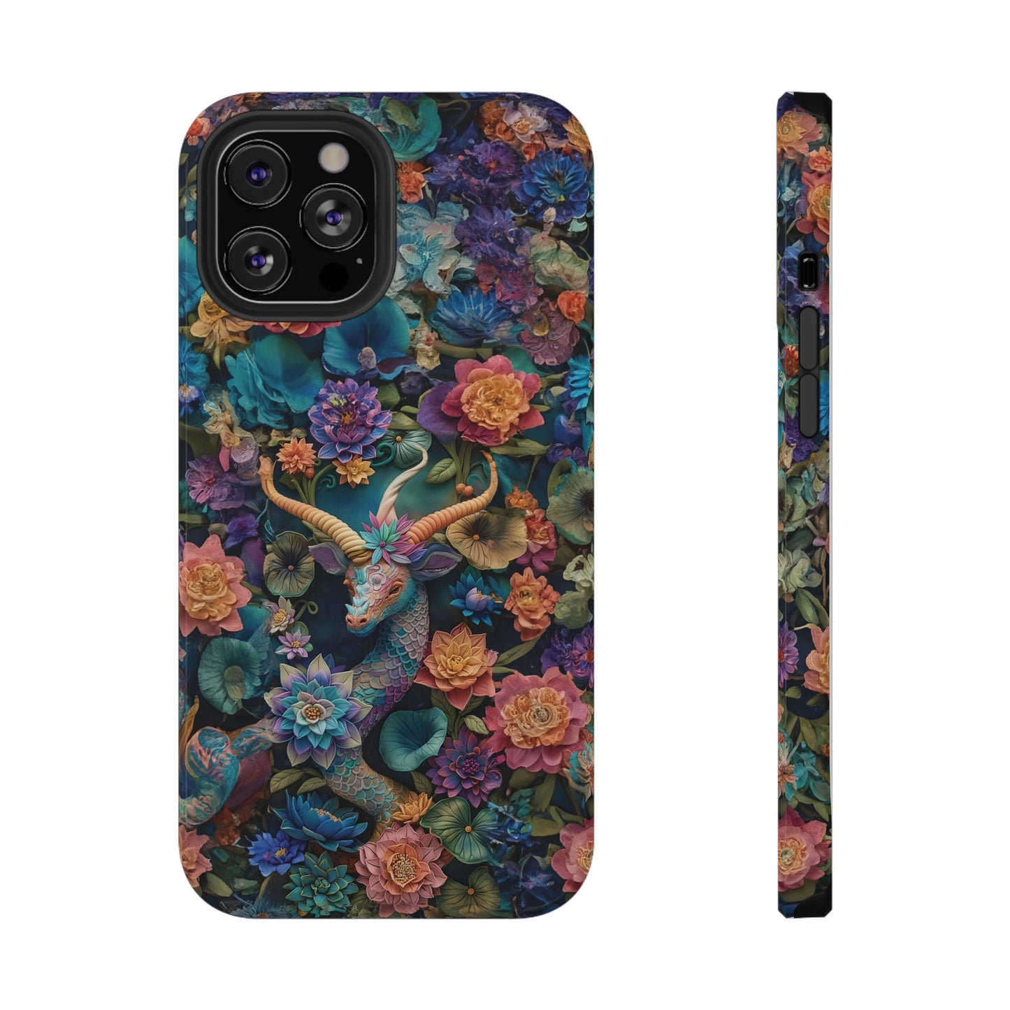 Colorful Rainbow Dragon | 3D Embroidery Look | Impact-Resistant Phone Case