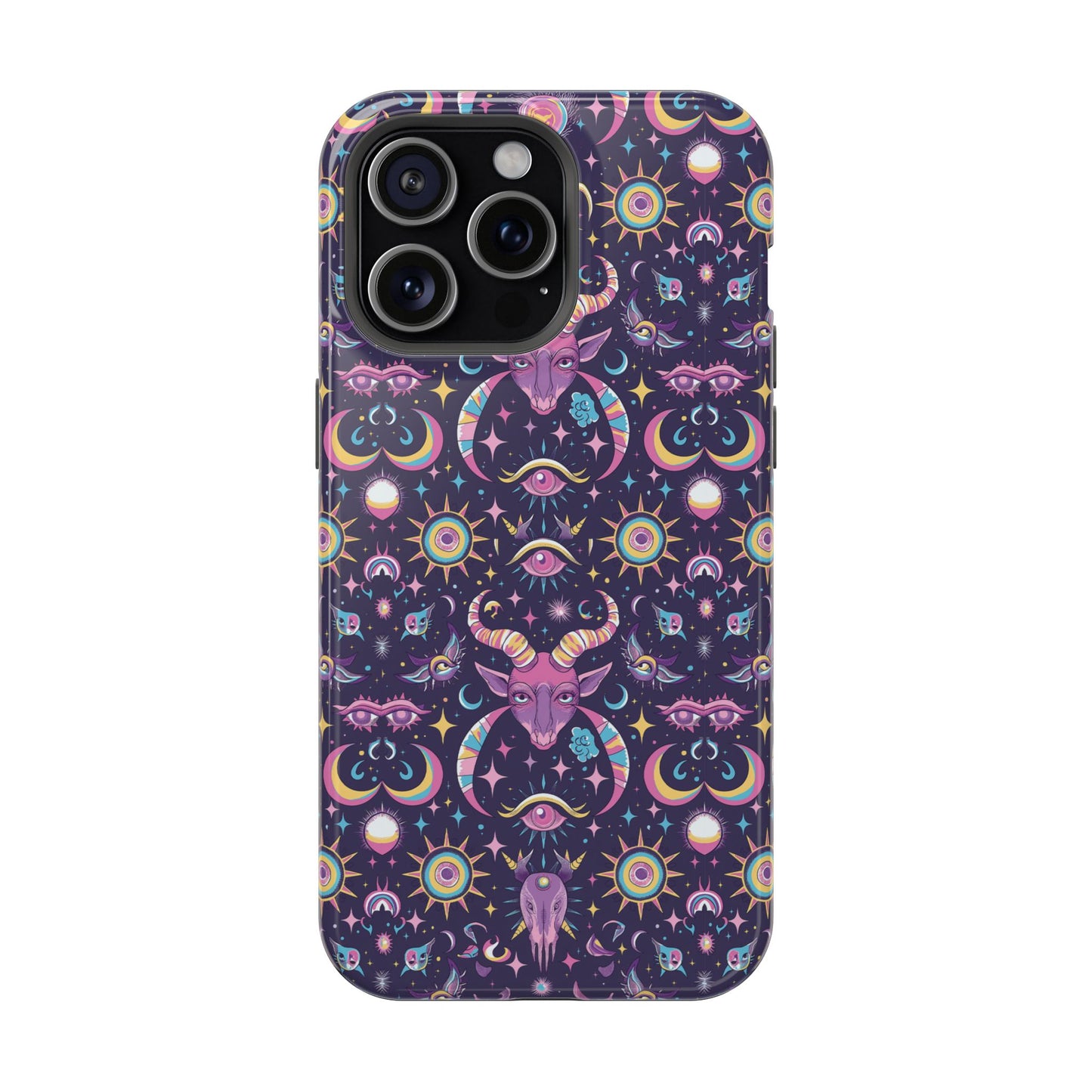 Y2K Vintage Witch Pattern Phone Case | Cute and Durable | Impact-Resistant Cover