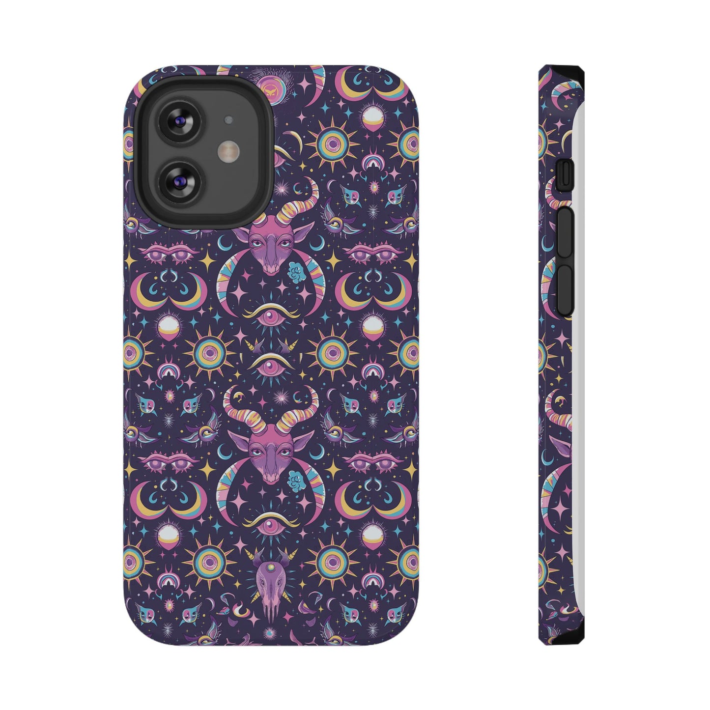 Y2K Vintage Witch Pattern Phone Case | Cute and Durable | Impact-Resistant Cover