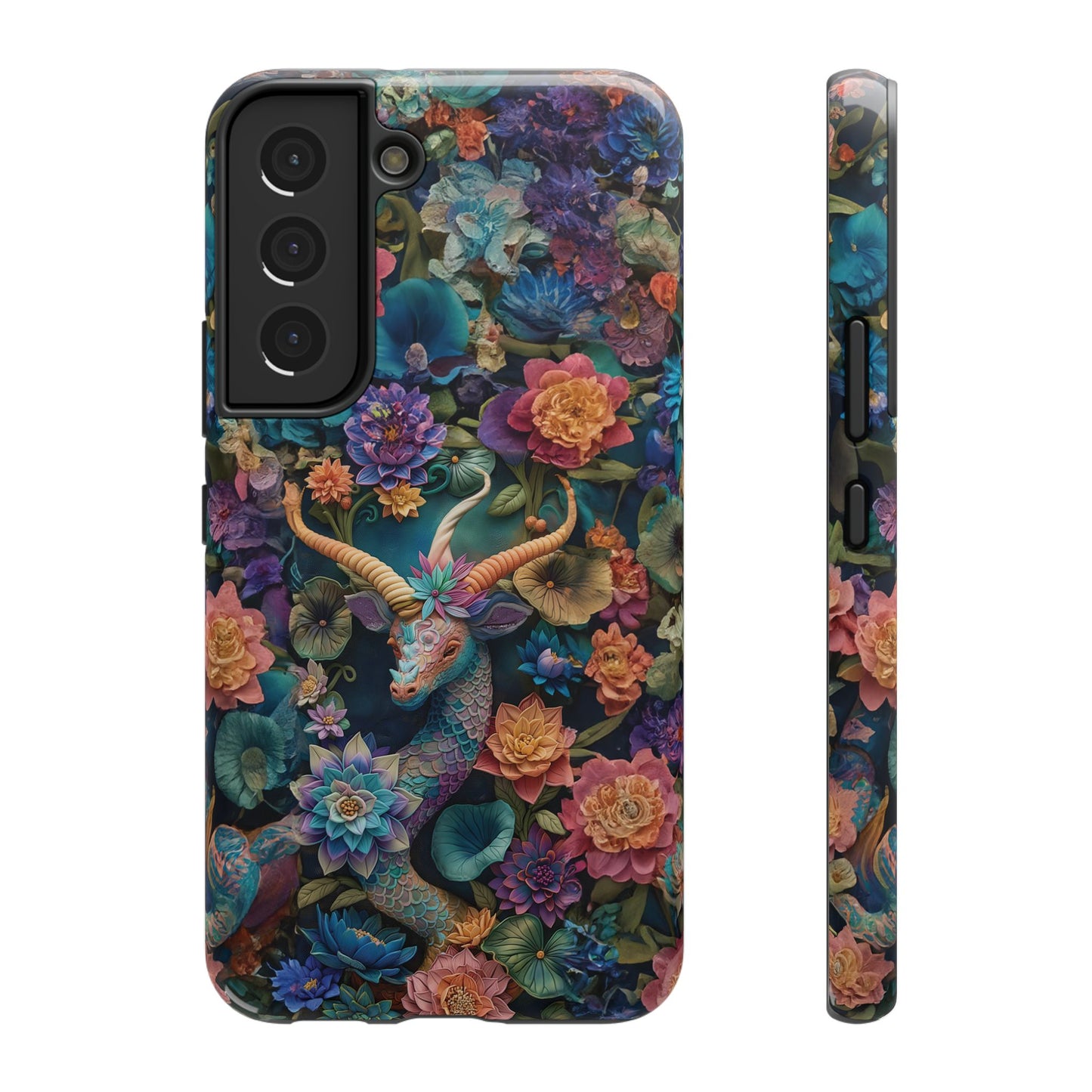 Colorful Rainbow Dragon | 3D Embroidery Look | Impact-Resistant Phone Case