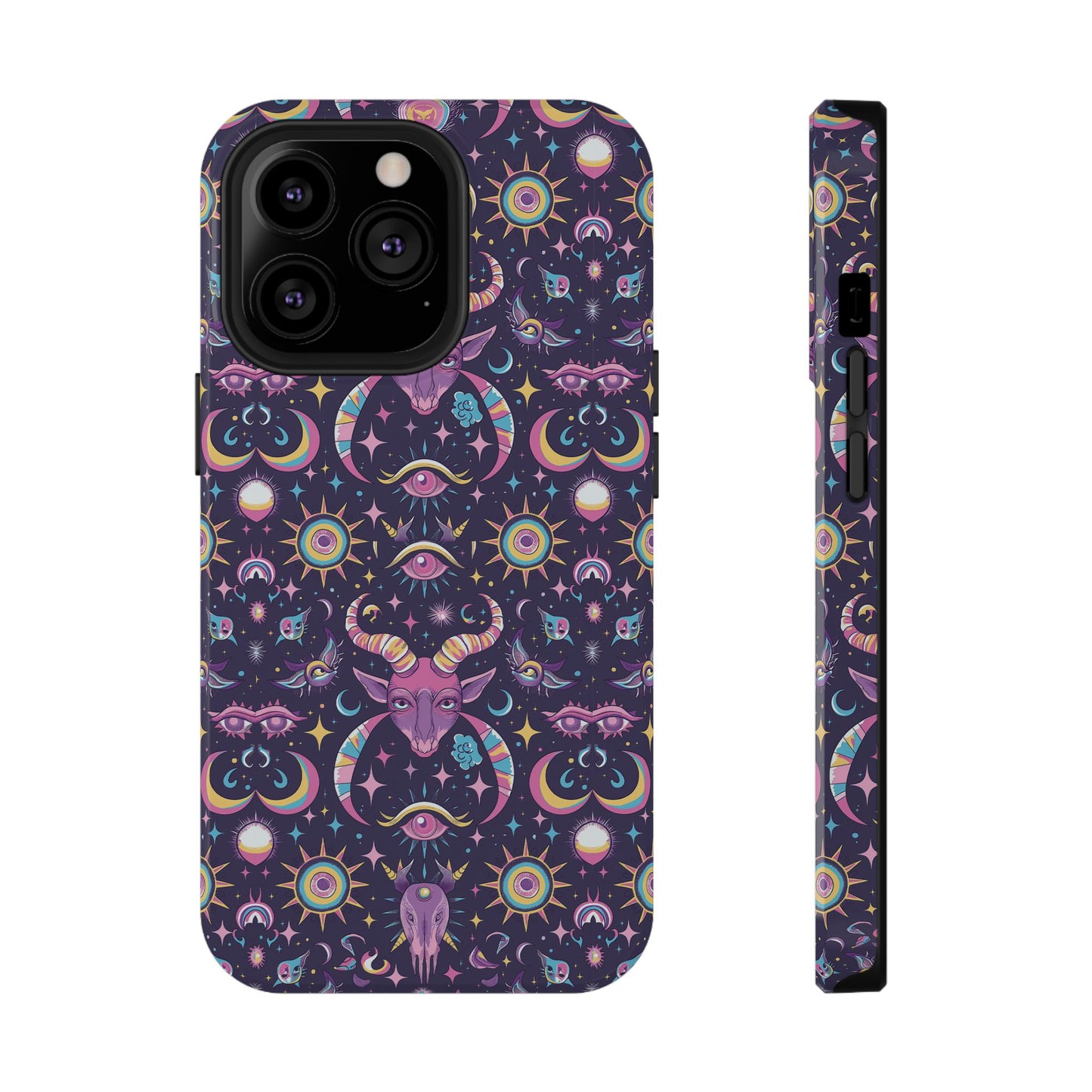 Y2K Vintage Witch Pattern Phone Case | Cute and Durable | Impact-Resistant Cover