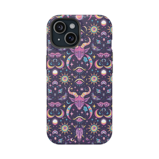 Y2K Vintage Witch Pattern Phone Case | Cute and Durable | Impact-Resistant Cover