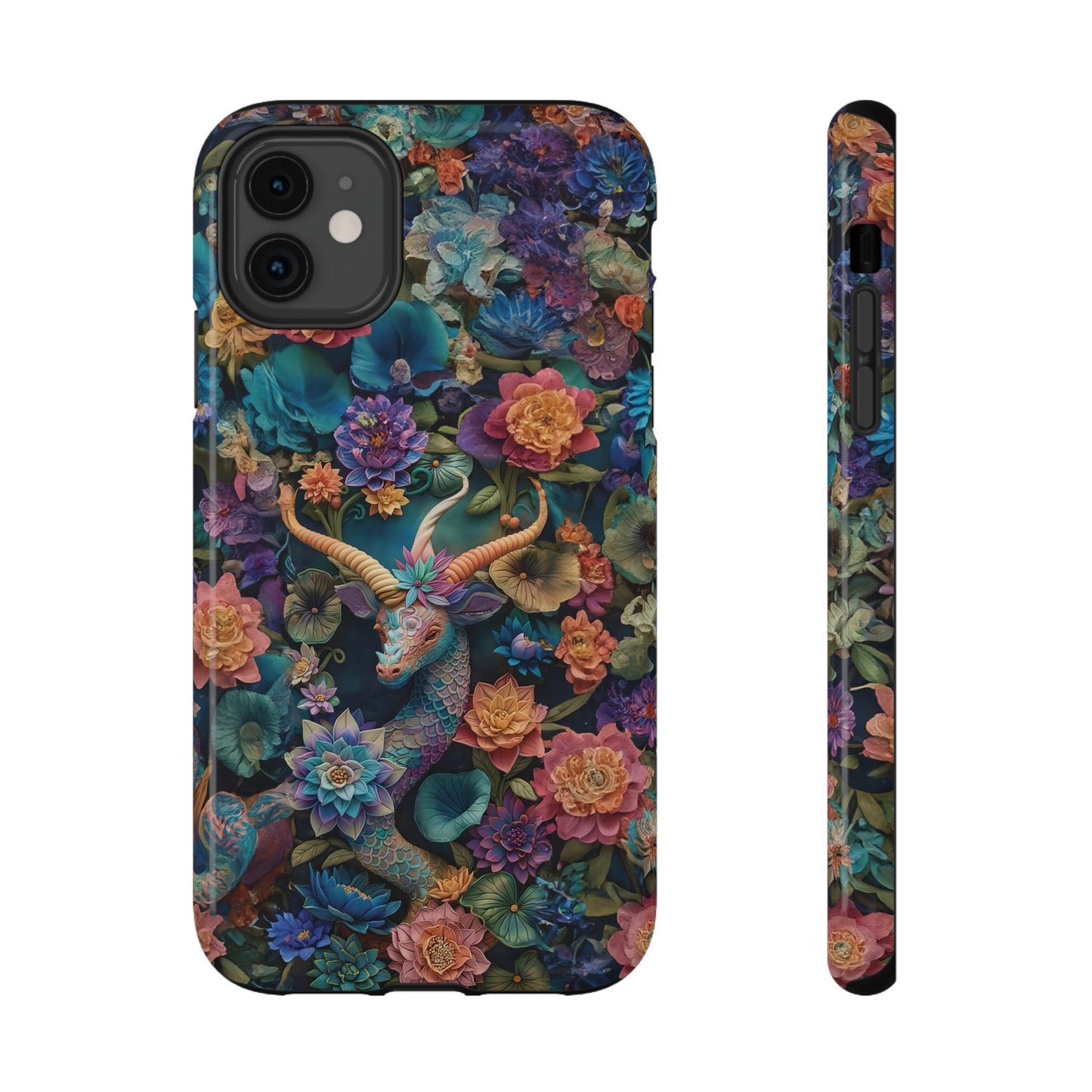 Colorful Rainbow Dragon | 3D Embroidery Look | Impact-Resistant Phone Case