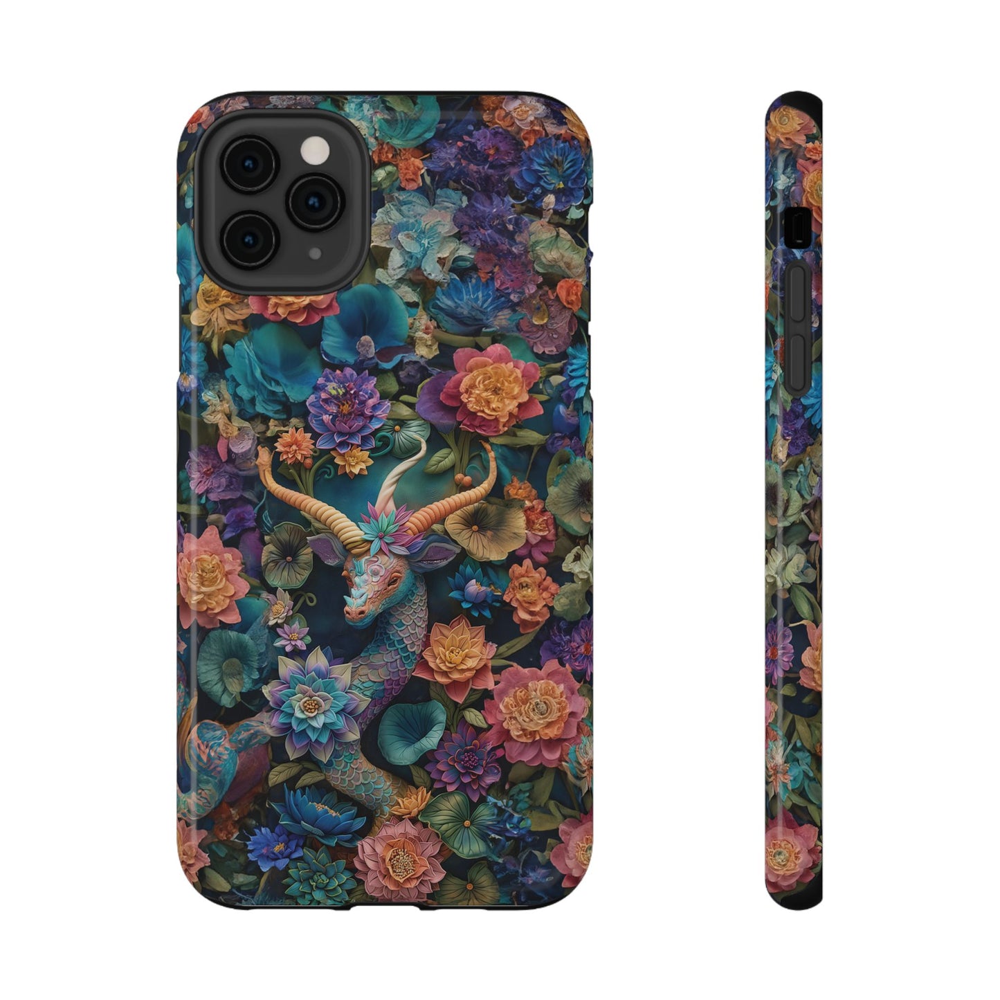 Colorful Rainbow Dragon | 3D Embroidery Look | Impact-Resistant Phone Case