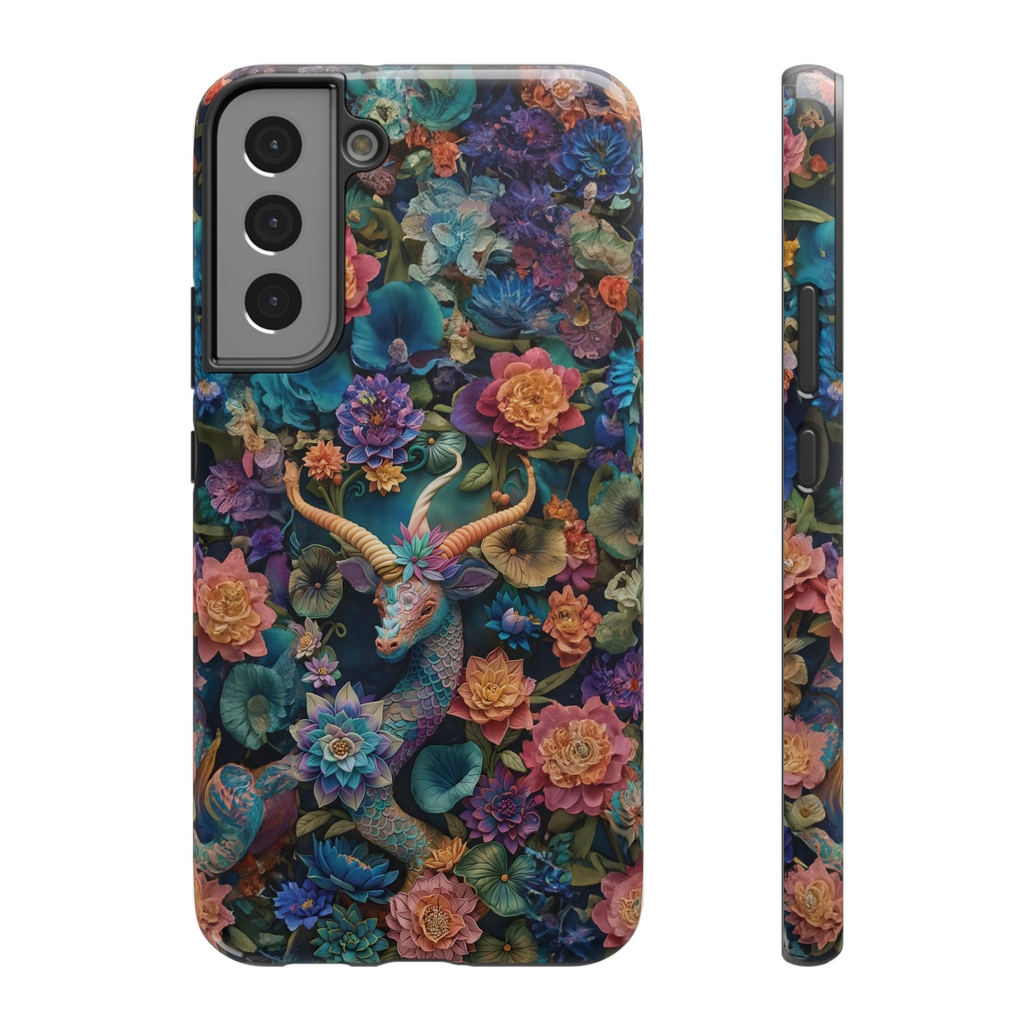 Colorful Rainbow Dragon | 3D Embroidery Look | Impact-Resistant Phone Case